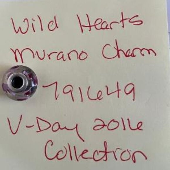 RETIRED Wild Hearts Murano Charm Item 791649 - Picture 1 of 4